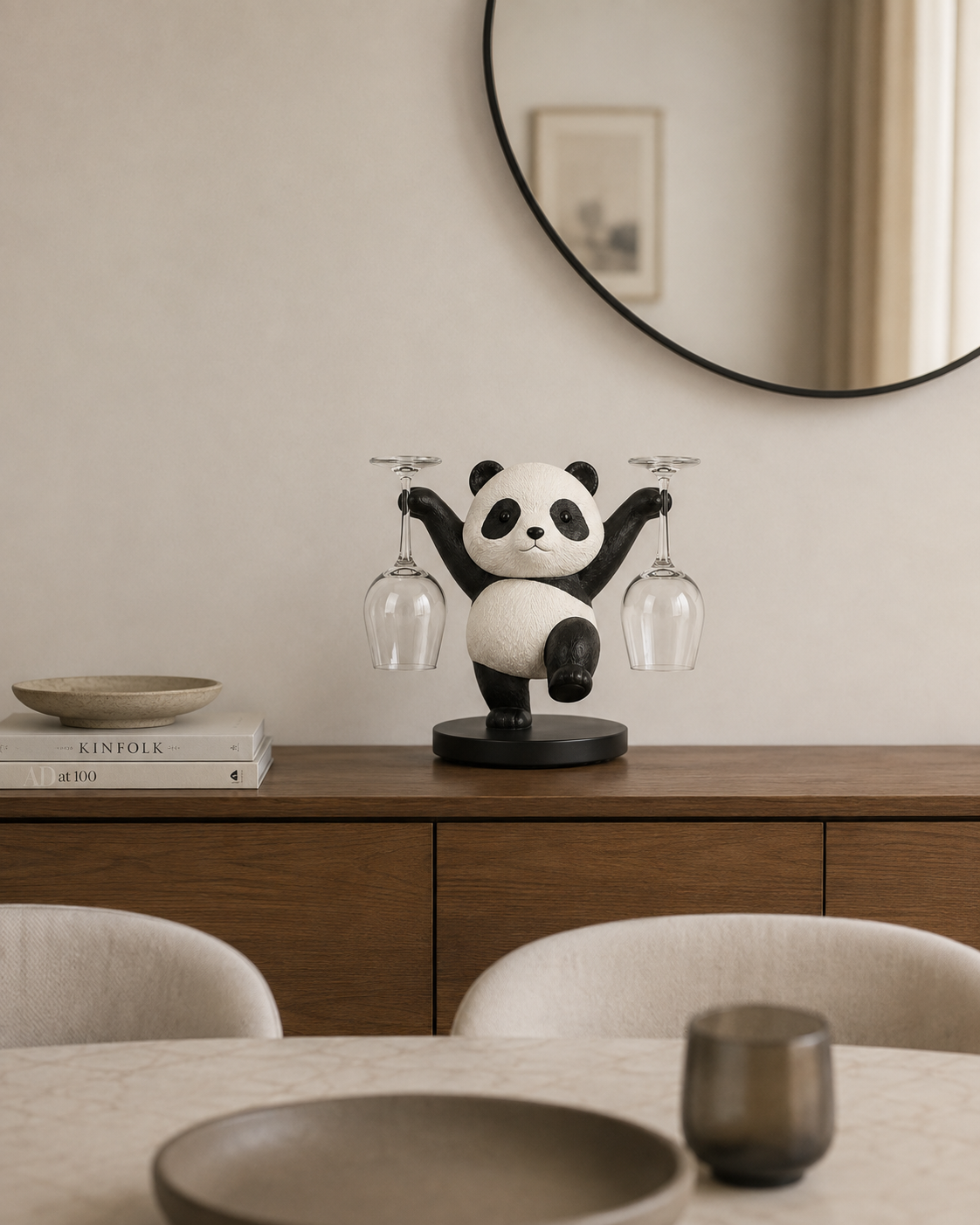 Panda Wine Display - Set of 2 Pieces