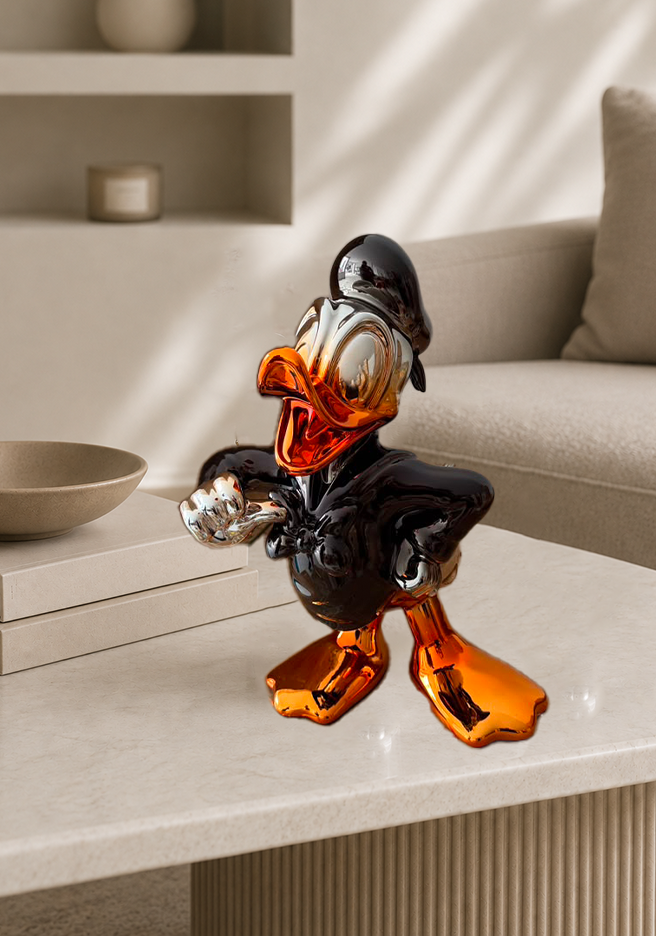 Metallic Duck Decorative Sculpture
