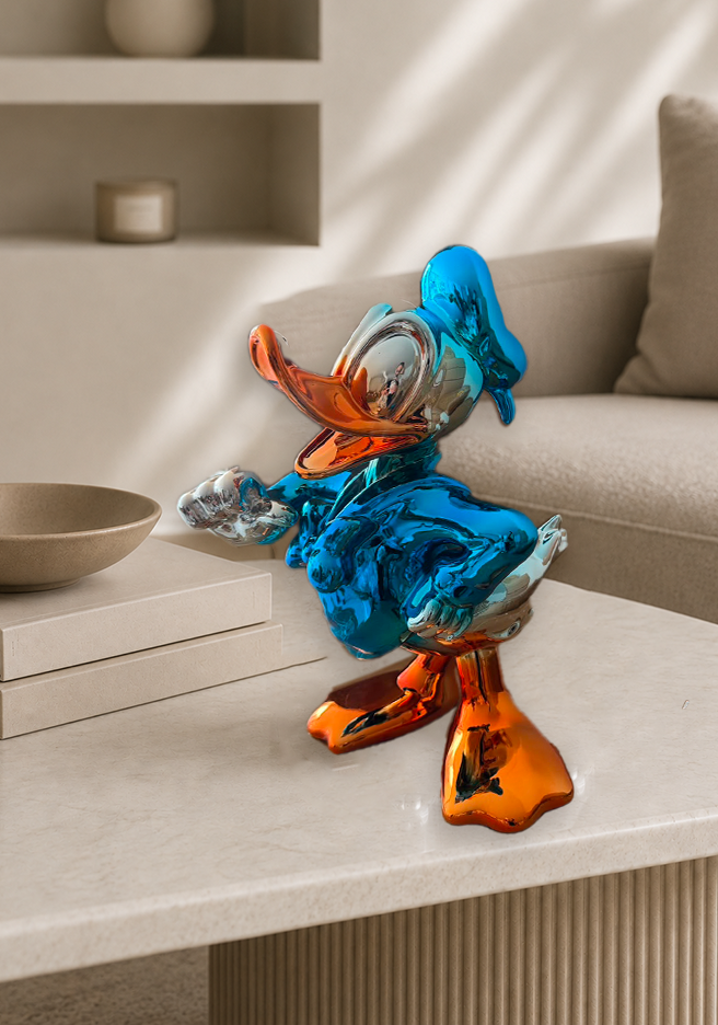 Metallic Duck Decorative Sculpture