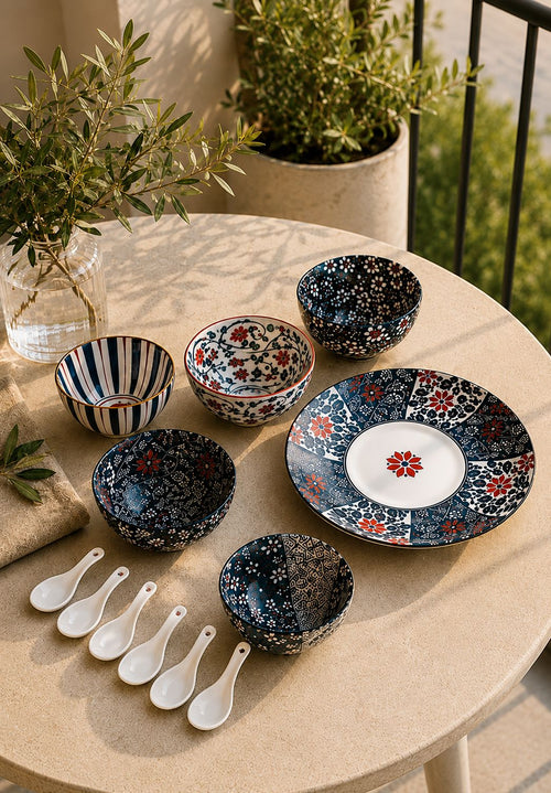 Azure Floral Dining Set