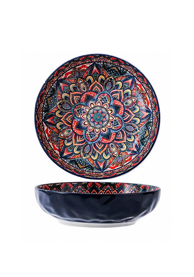 Midnight Mandala Serving Bowl
