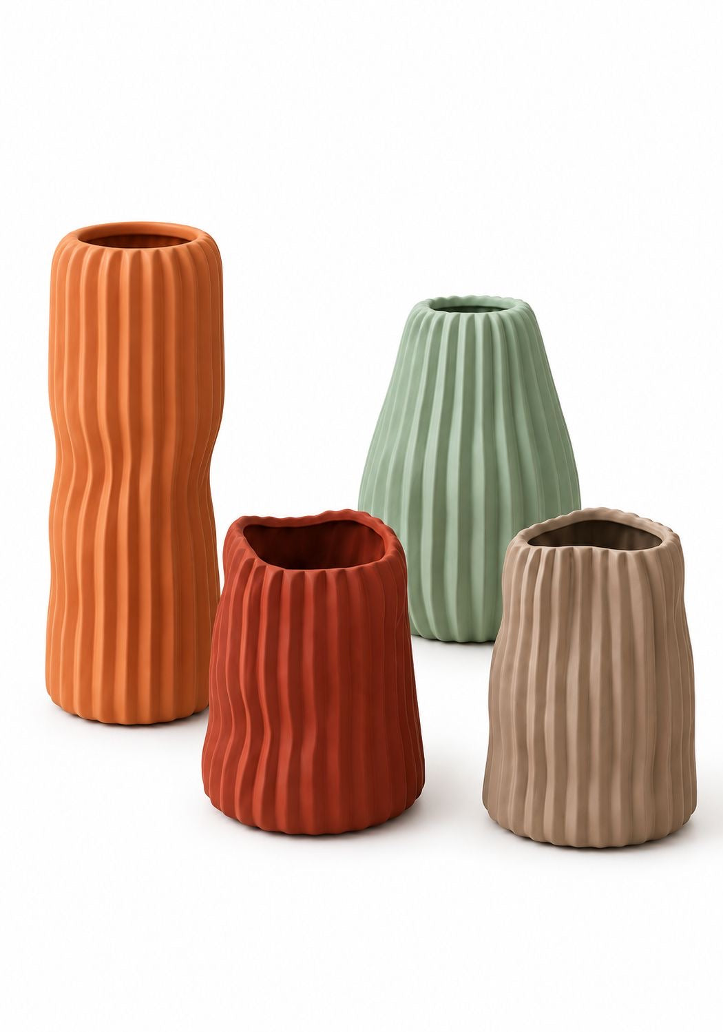 Organic Ribbed Vase Collection