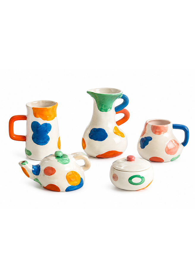 Abstract Ceramic Tea Set (Set of 5 pieces)