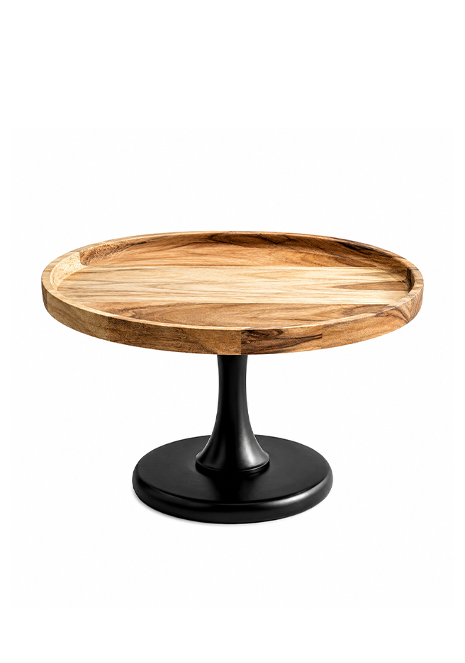 Acacia Wood Pedestal Cake Stand