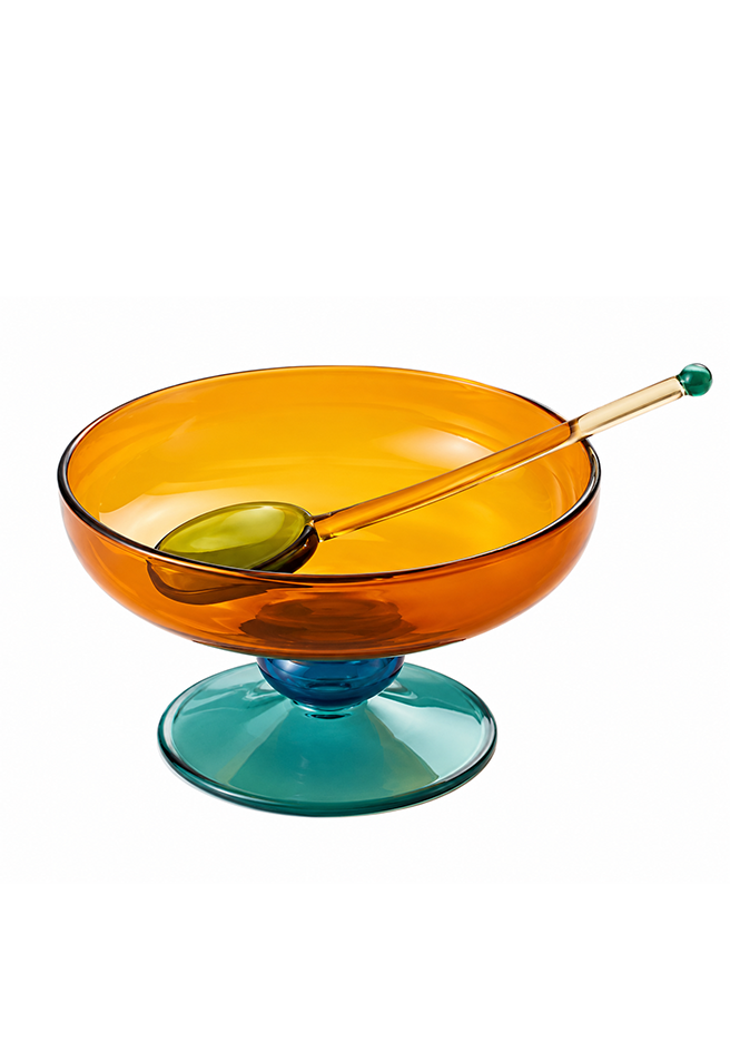Amber Glass Dessert Bowl