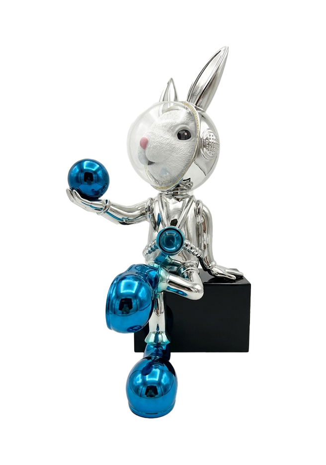 Astronaut Bunny Sculpture – Sapphire Edition