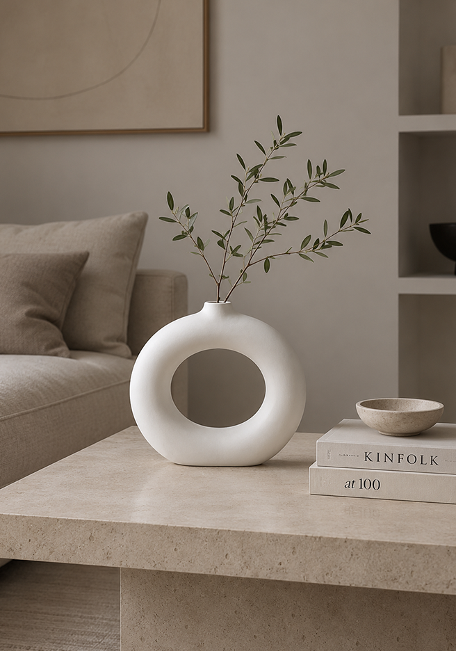 Halo Loop Vase – White