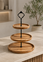 Three-Tier Wooden Serving Stand
