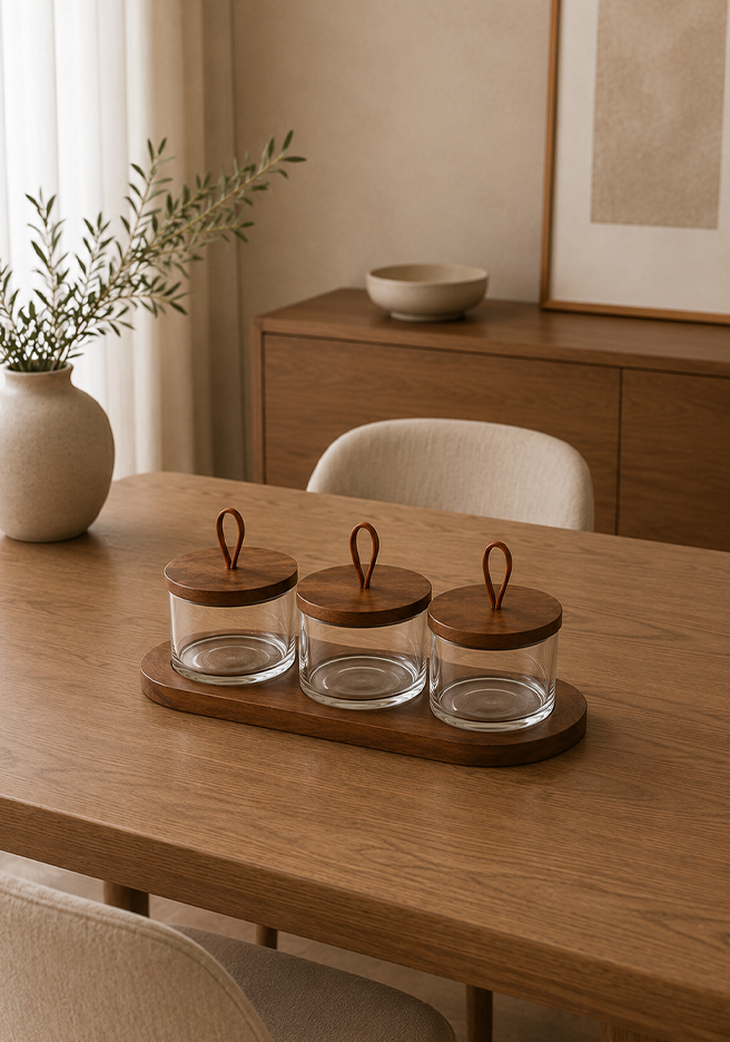 Glass Storage Jar Set - 4 Pieces per set