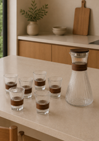 Ribbed Glass Beverage Set (7 Pieces per set)