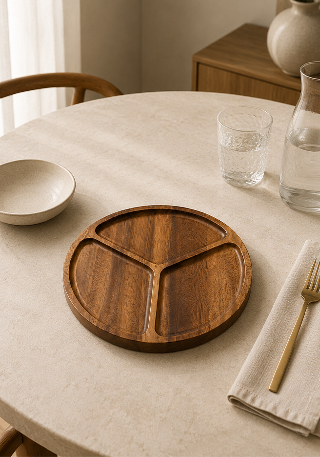 Round Divided Serving Tray