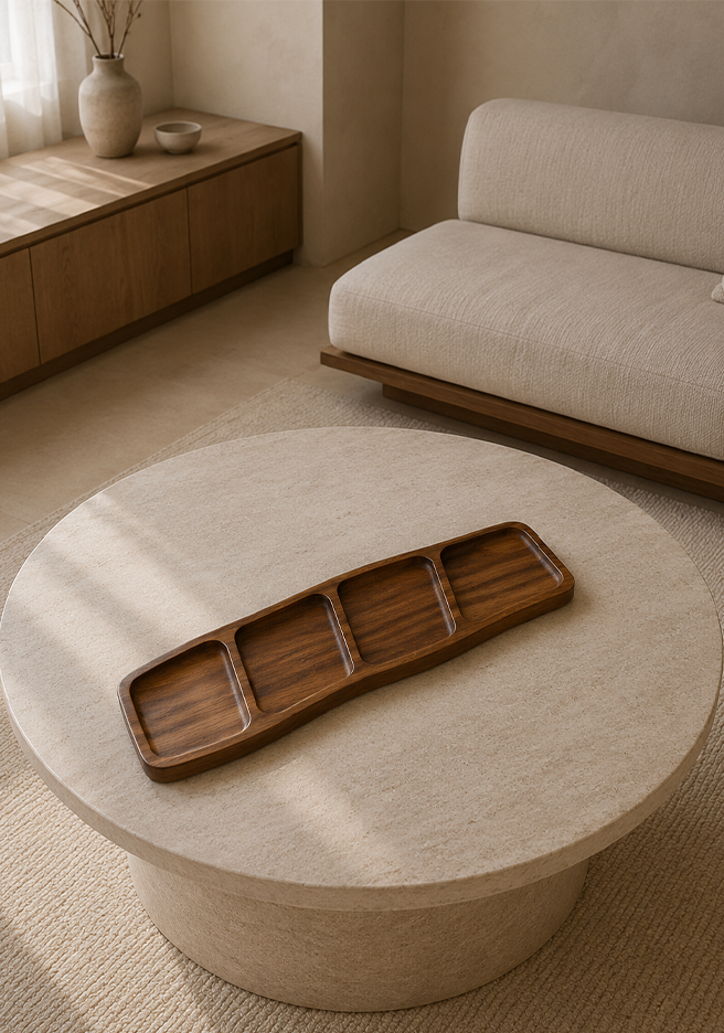 Multi-Section Wooden Serving Tray