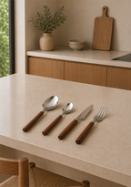 Wood Handle Cutlery Set - 4 Pieces per set