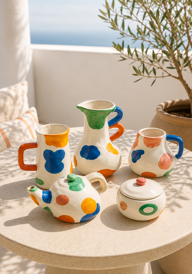 Abstract Ceramic Tea Set (Set of 5 pieces)