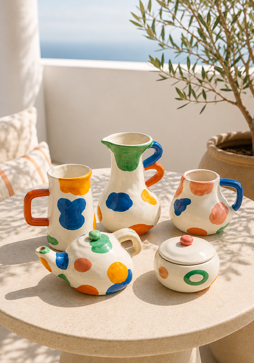 Abstract Ceramic Tea Set (Set of 5 pieces)