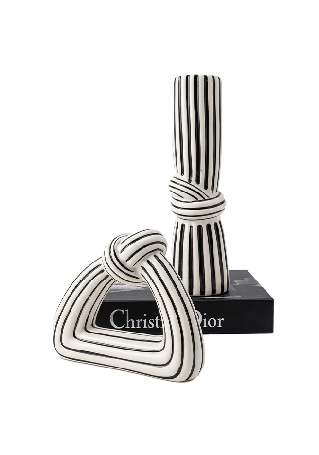 Monochrome Knot Sculpture Set - Set of 2 pcs