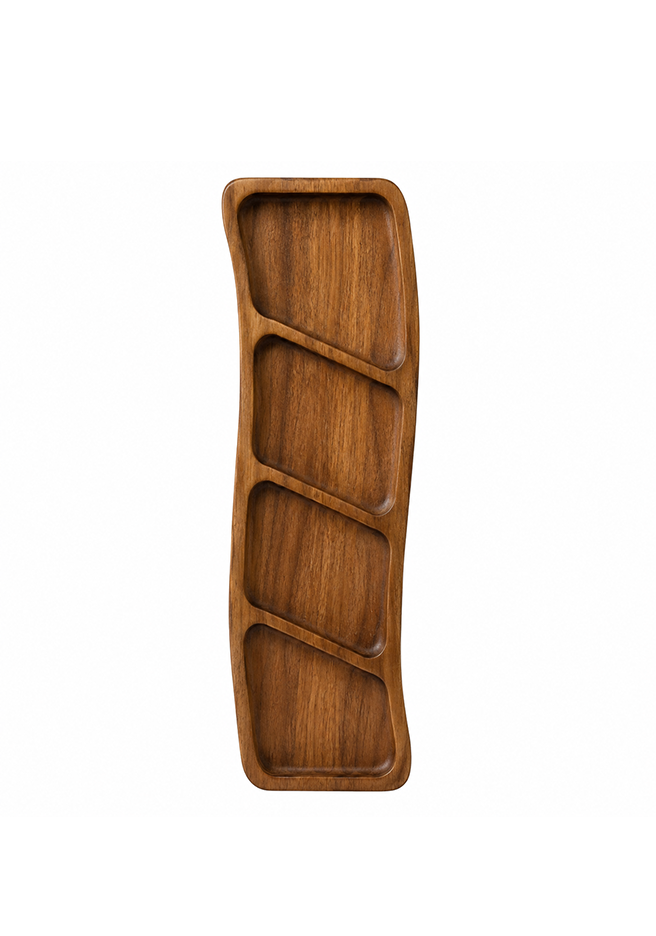 Multi-Section Wooden Serving Tray