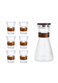 Ribbed Glass Beverage Set (7 Pieces per set)