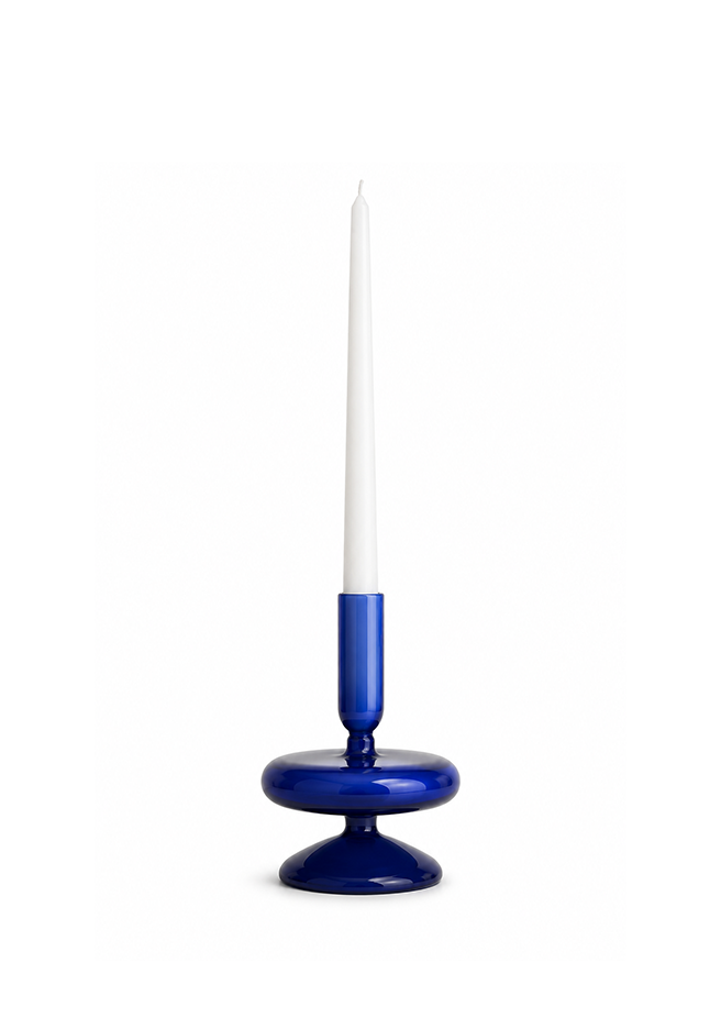 Sapphire Glass Candle Holder