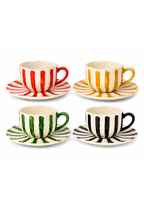 Striped Espresso Cup & Saucer Collection