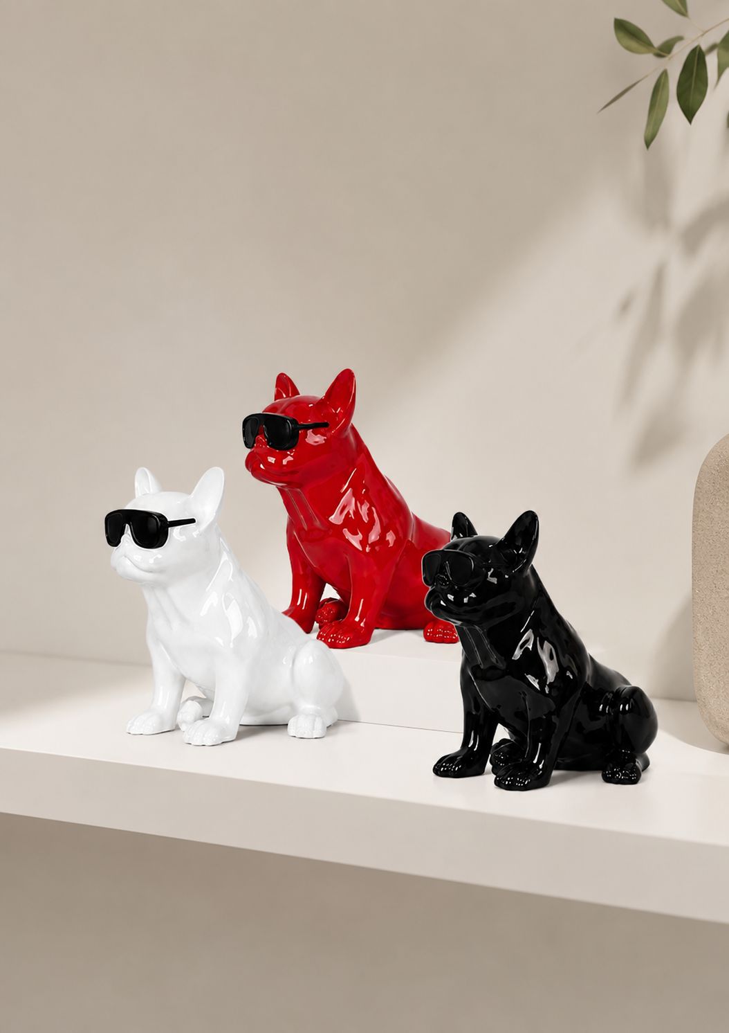 Cool Bulldog with Sunglasses Decorative Statue