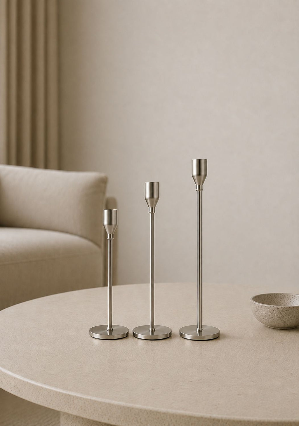 Elegant Metal Candle Holders – Set of 3