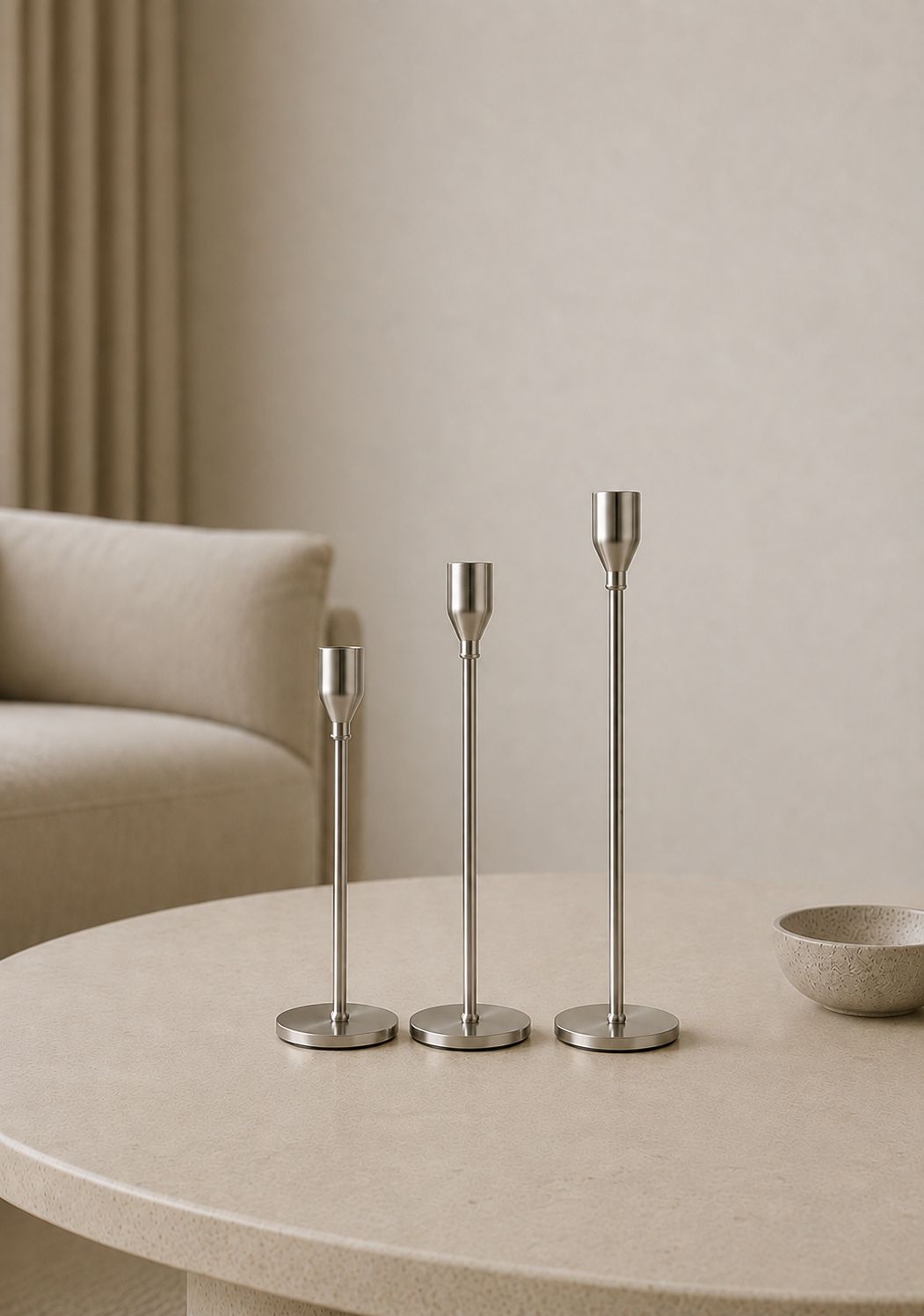 Elegant Metal Candle Holders – Set of 3