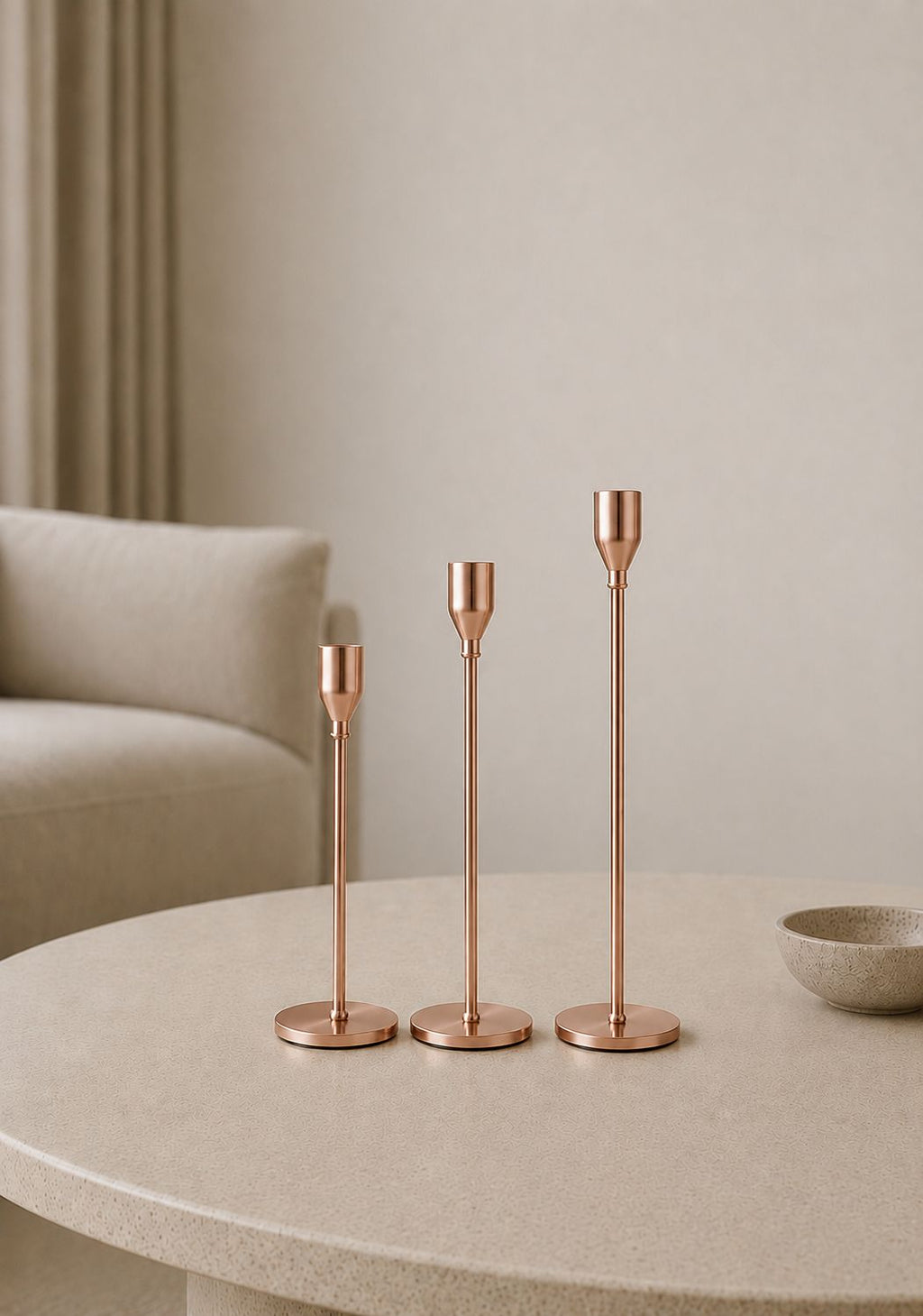 Elegant Metal Candle Holders – Set of 3