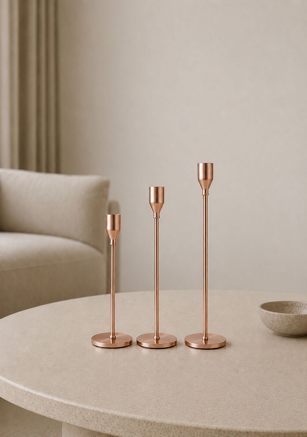 Elegant Metal Candle Holders – Set of 3