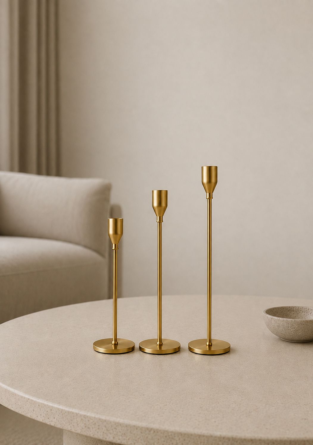 Elegant Metal Candle Holders – Set of 3