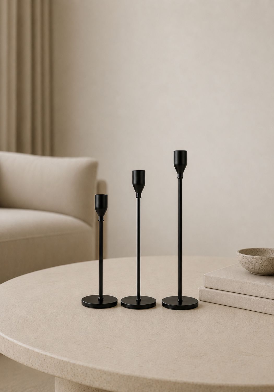 Elegant Metal Candle Holders – Set of 3