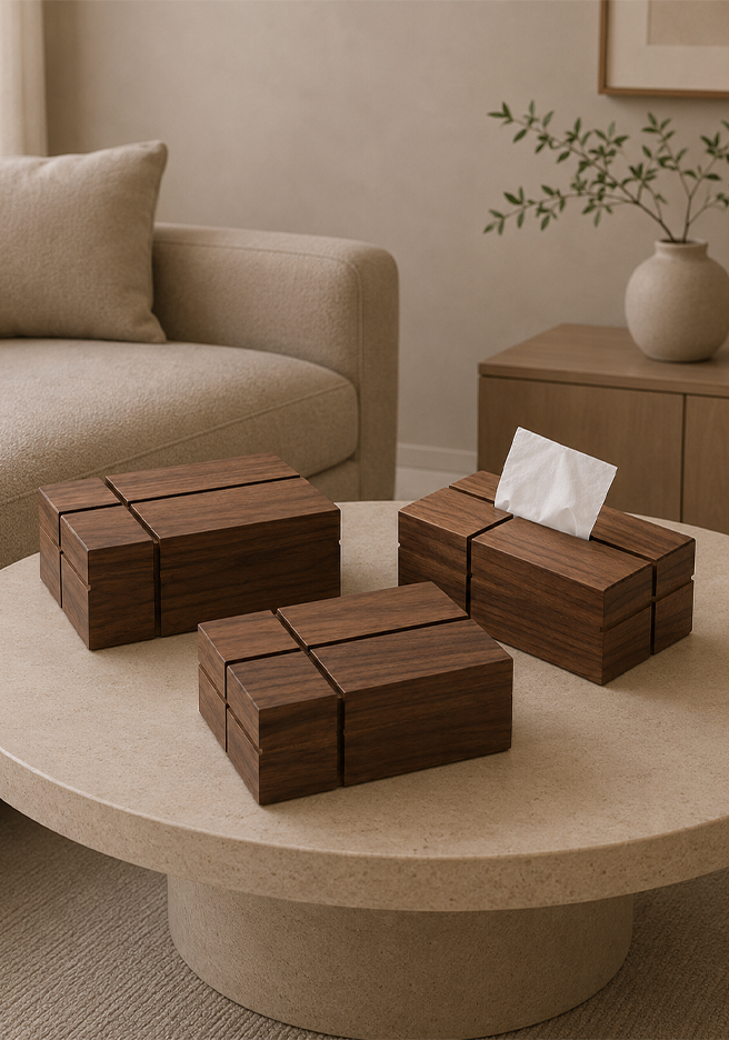Modern Wooden Tissue Box
