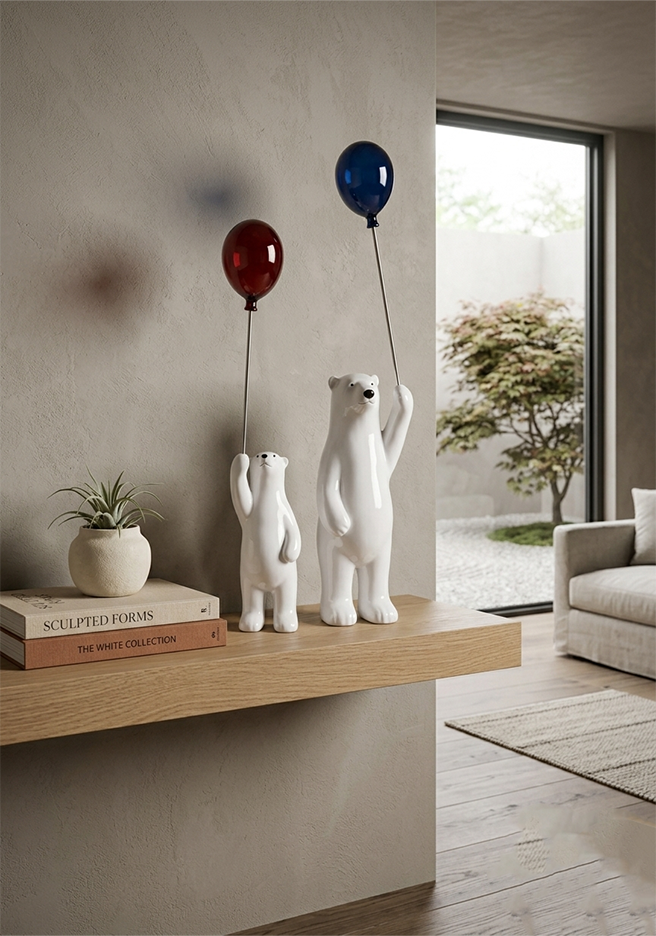 Balloon Bear Duo Sculpture