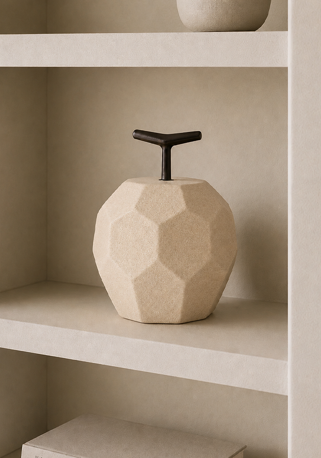 Geometric Apple Sculpture