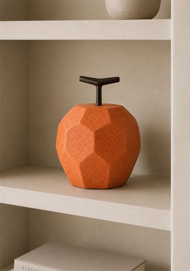 Geometric Apple Sculpture