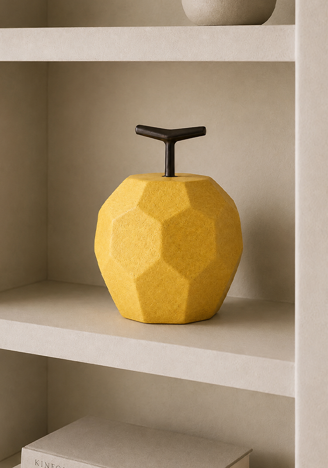 Geometric Apple Sculpture